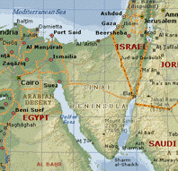карта Синая и его окрестностей